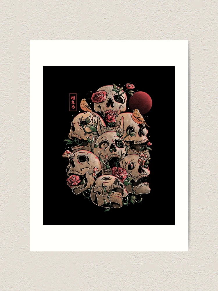 Life Grows Through Death Skull Flowers Gift