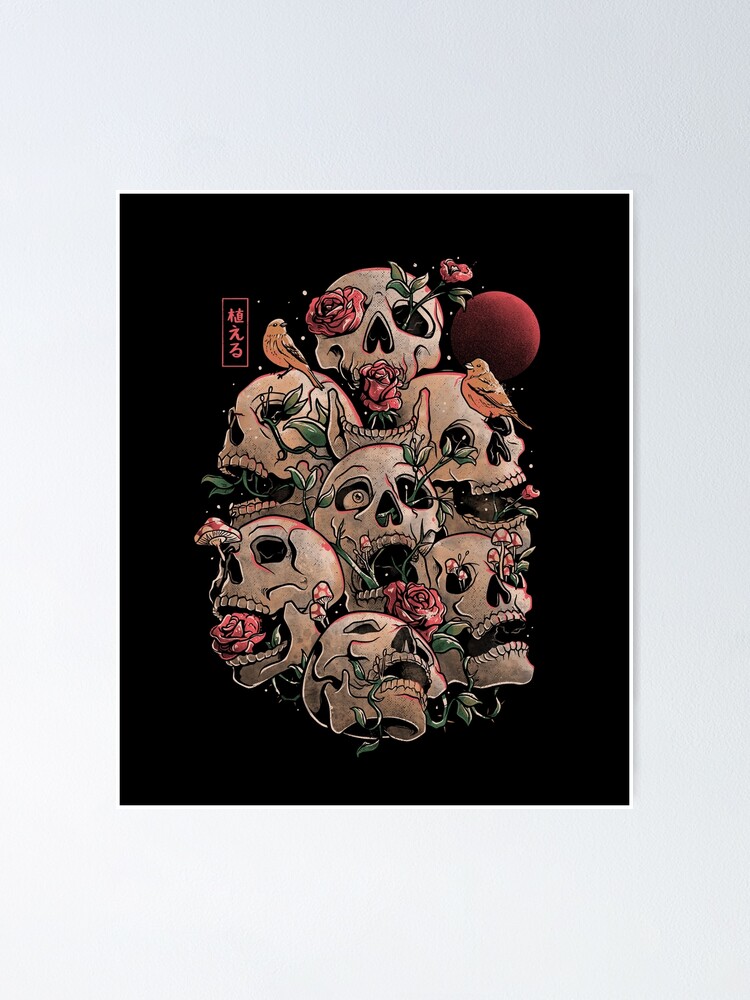 Life Grows Through Death Skull Flowers Gift