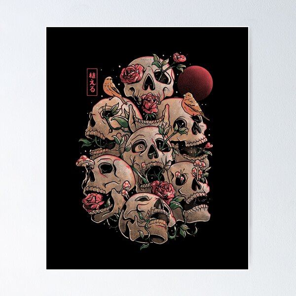 Life Grows Through Death Skull Flowers Gift