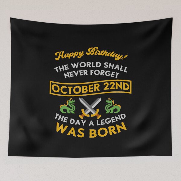 Item preview, October 22nd The Day A Legend Was Born Dragons And Swords Design (Light) designed and sold by Graograman.
