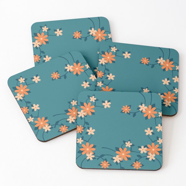 Item preview, Blue and Orange Floral Elegant | Floral Theme designed and sold by RizaMonera.
