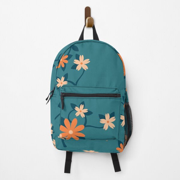 Artikelvorschau, Blau und Orange Blumen Elegant | Blumenthema entworfen und verkauft von RizaMonera.