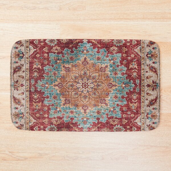 Item preview, Distressed Vintage Medallion - Brick Red, Blue, Beige designed and sold by W. Chahir®.