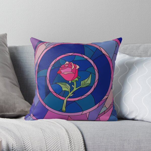 Glass Rose Throw Pillow