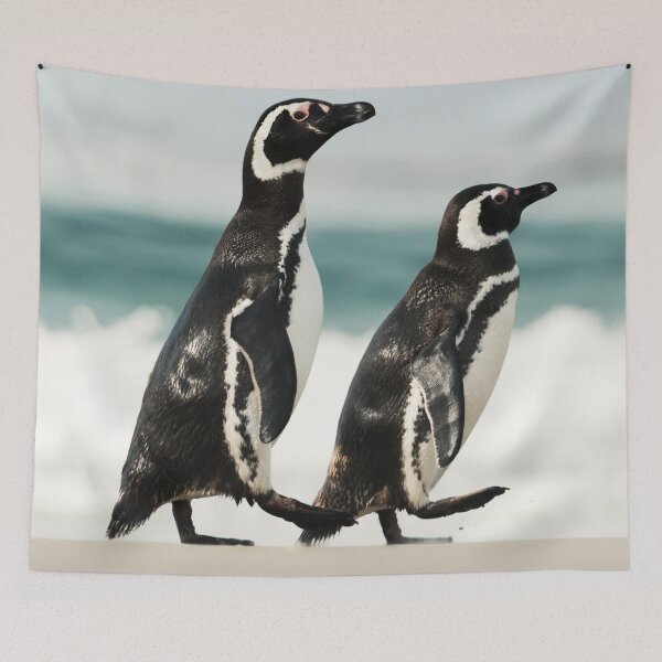 Item preview,   Tapestries,Tapestry,throw blankets,comforters,duvet covers ,shower curtains,Penguins print,Penguin poster,Penguin  wall art,Penguin  art, ocean,bird species, sea, blue, fish designed and sold by eyesight4vision.