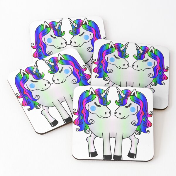 Item preview, Super cute blue two headed unicorn designed and sold by Takemeforaride.