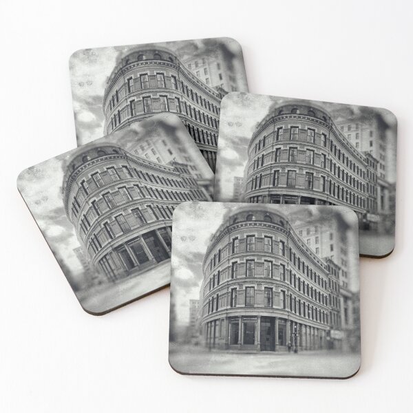 Item preview, Smudged Old Flat Iron Building at Corner of Franklin and Devonshire Boston Massachusetts designed and sold by Stephen Orsillo.