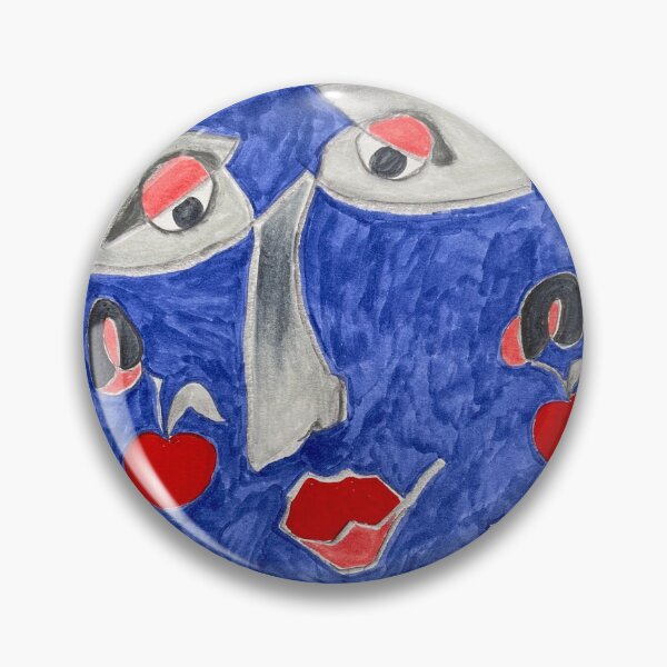 Item preview, Blue face with cherries designed and sold by Sarah Curtiss.