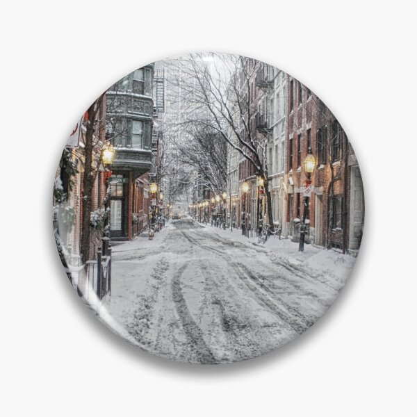 Item preview, Snow covered Beacon Hill Boston at Christmastime in Winter designed and sold by Stephen Orsillo.