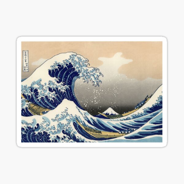 "La grande vague de Kanagawa" de Katsushika Hokusai (Reproduction) T-shirt classique Sticker