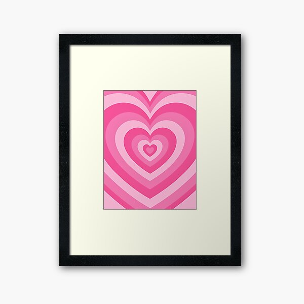 Pink Heart Pattern Framed Art Print