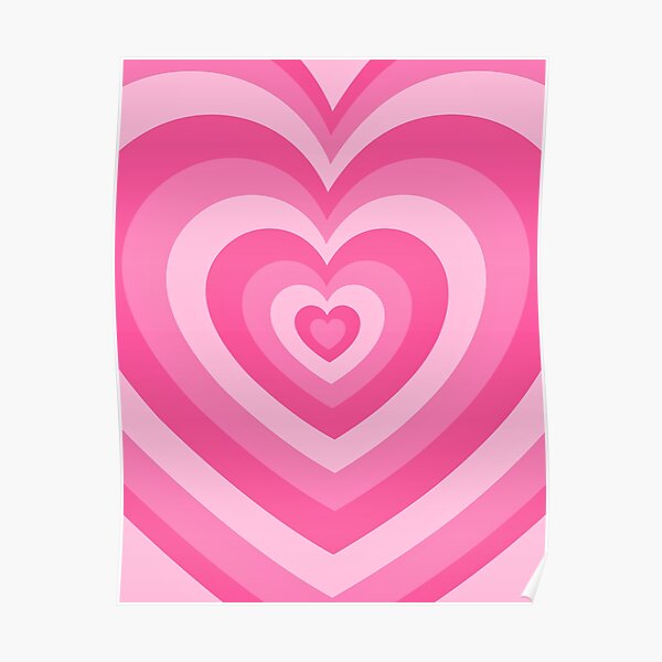 Pink Heart Pattern Poster