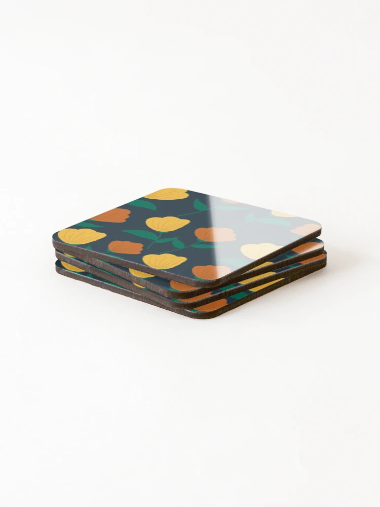 Thumbnail 4 of 5, Coasters (Set of 4), Spring Floral Theme | Spring Stickers designed and sold by RizaMonera.