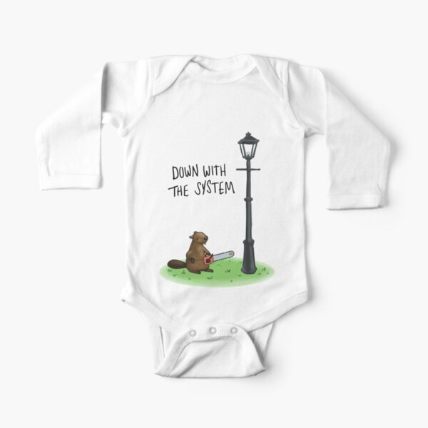 Anarchist Beaver Long Sleeve Baby One-Piece