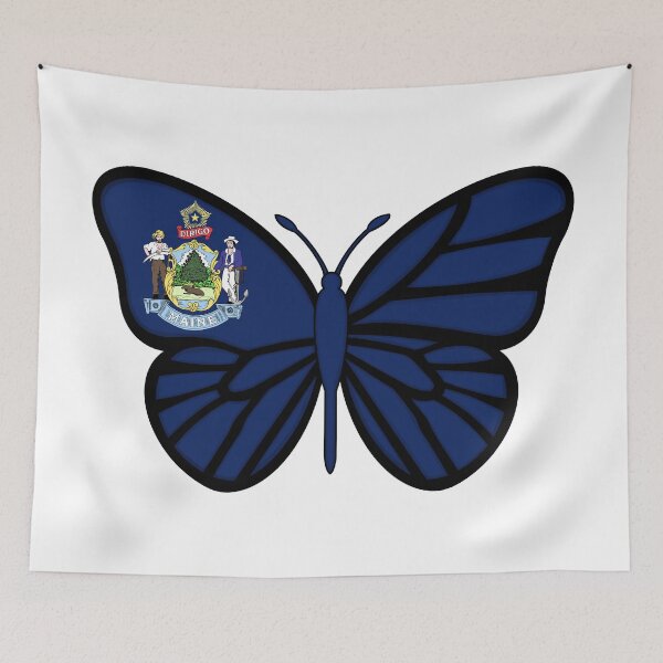 Item preview, State of Maine Flag Butterfly designed and sold by Gsallicat.