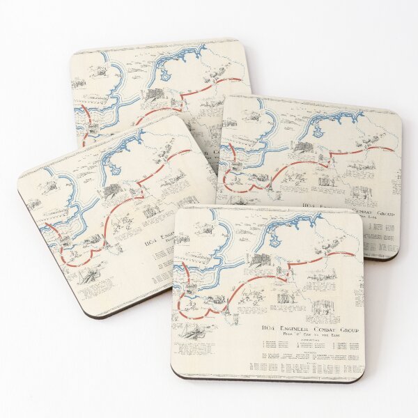 Item preview, Old WWII 1104 Engineer Combat Group Route (1945) Vintage D-Day to V-Day US Military Map designed and sold by BravuraMedia.