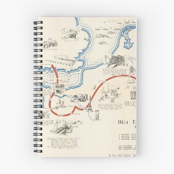 Item preview, Old WWII 1104 Engineer Combat Group Route (1945) Vintage D-Day to V-Day US Military Map designed and sold by BravuraMedia.