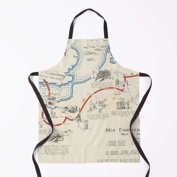 Item preview, Old WWII 1104 Engineer Combat Group Route (1945) Vintage D-Day to V-Day US Military Map designed and sold by BravuraMedia.