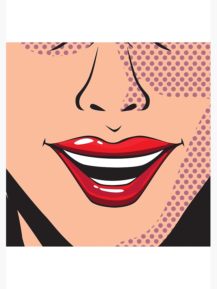 Sexi Woman Lips Pop Art Style Poster For Sale By Strale25kv Redbubble