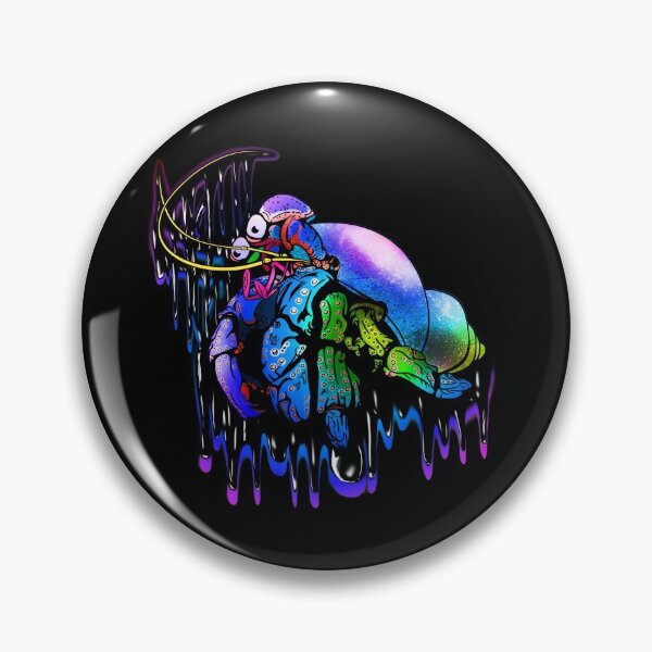 Item preview, Psychedelic Melting Rainbow Colorful Hermit Crab: Blue designed and sold by iduzarts.
