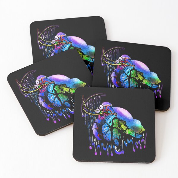 Item preview, Psychedelic Melting Rainbow Colorful Hermit Crab: Blue designed and sold by iduzarts.