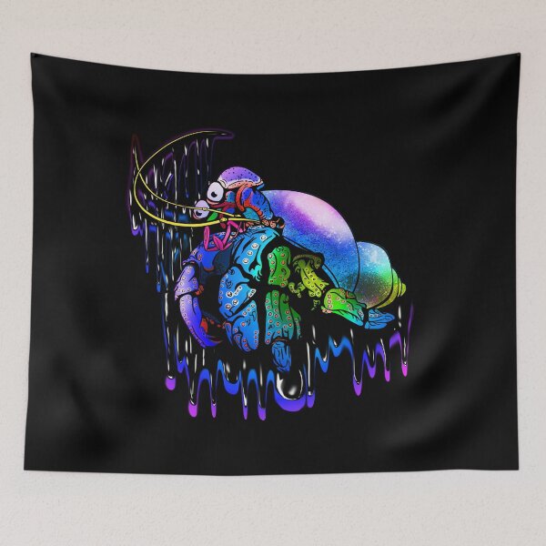 Item preview, Psychedelic Melting Rainbow Colorful Hermit Crab: Blue designed and sold by iduzarts.