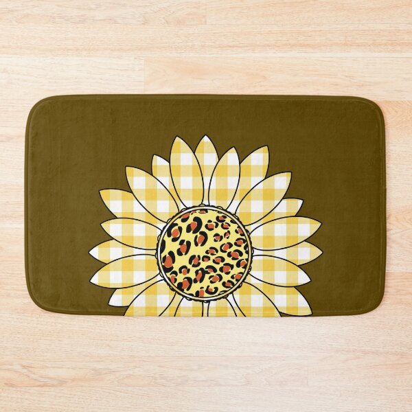 Item preview, Sunflower with Leopard and Yellow Gingham Plaid Harvest designed and sold by funnytshirtemp.