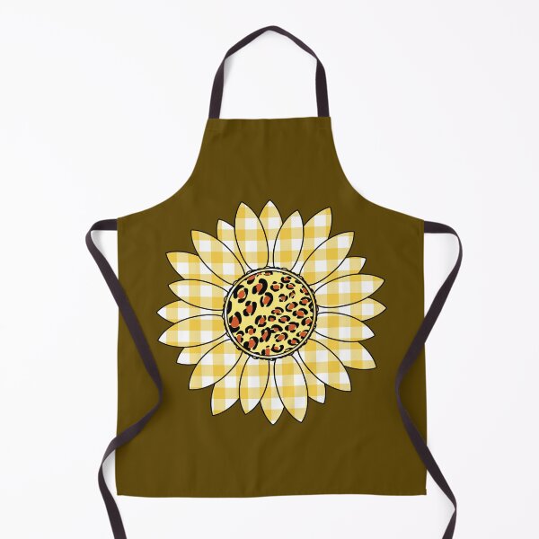 Item preview, Sunflower with Leopard and Yellow Gingham Plaid Harvest designed and sold by funnytshirtemp.