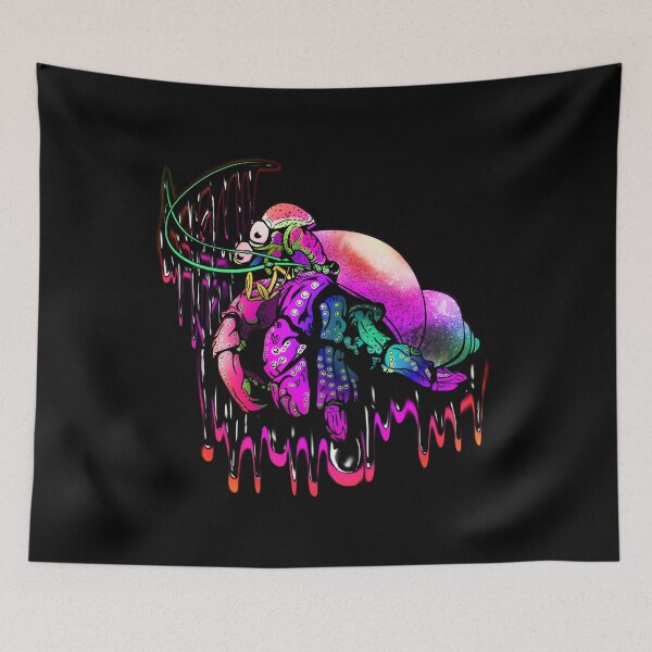 Item preview, Psychedelic Melting Rainbow Colorful Hermit Crab: Pink designed and sold by iduzarts.