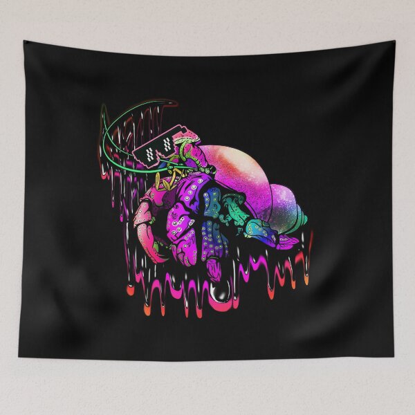 Item preview, Pink Psychedelic Melting Rainbow Colorful Hermit Crab: cool, like wearing pixel sunglasses cool designed and sold by iduzarts.