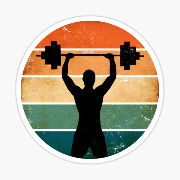 Vintage Sunset Weightlifting Gift For Weightlifters - Weightlifting -  Sticker