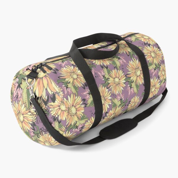 Colorful Floral Sunflowers with a Vintage Cool Hand Duffle Bag