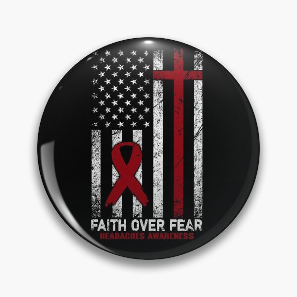 Item preview, Christian Distressed USA Flag Cross Faith Over Fears Headaches Awareness designed and sold by Brad-FI.