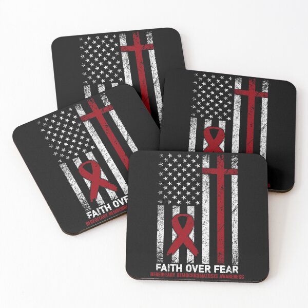 Item preview, Christian Distressed USA Flag Cross Faith Over Fears Hereditary Hemochromatosis Awareness designed and sold by Brad-FI.
