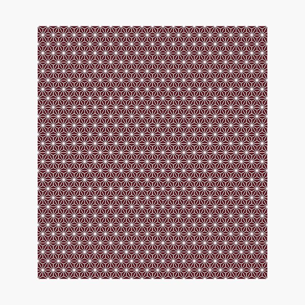 Item preview, Desert Rose Red Asanoha - Japanese Traditional Pattern designed and sold by KinitaDesign.