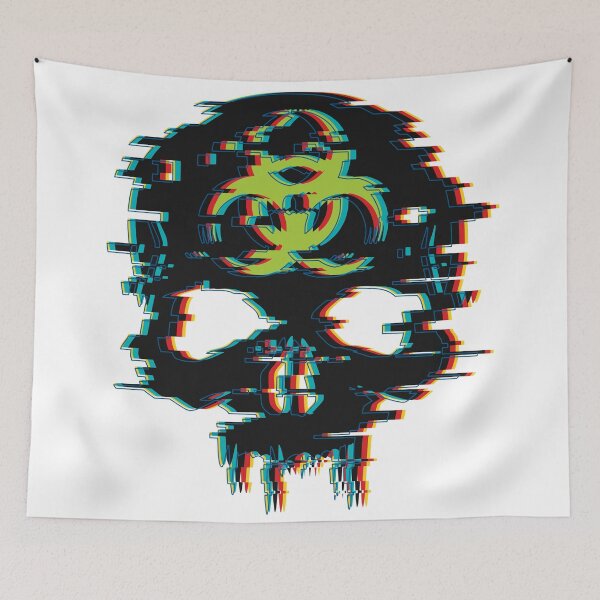 Item preview, Black Glitch Effect Cyber Skull designed and sold by iscaStudioArt.