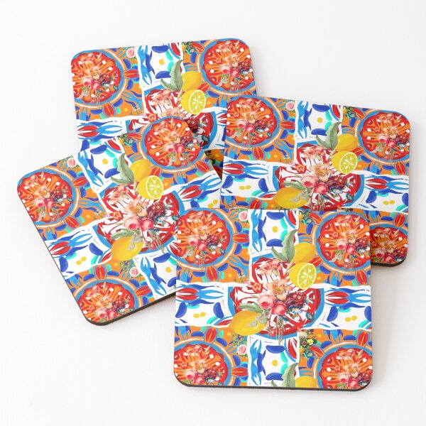 Item preview, Summer citrus ,boho,floral Mediterranean style ,lemon fruit pattern  designed and sold by MariaMarinova.