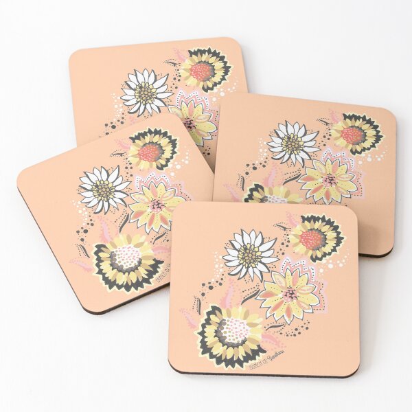 Item preview, Sunflower Floral Graphic Placement - Cool Bold Linework Flowers designed and sold by BunchofSunshine.