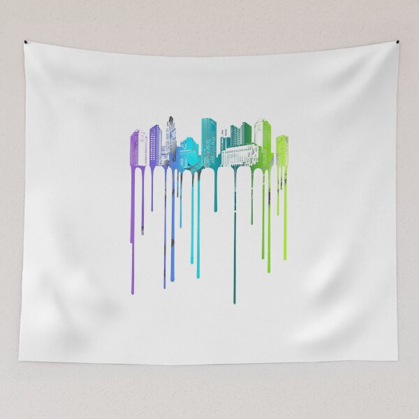 Item preview, Melting- city in colours- paint-like dripping city design  designed and sold by josephsteez.