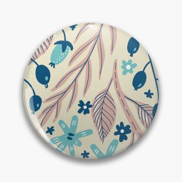 Item preview, Peach Blue Aqua Beige Floral | Floral Wallpaper designed and sold by RizaMonera.