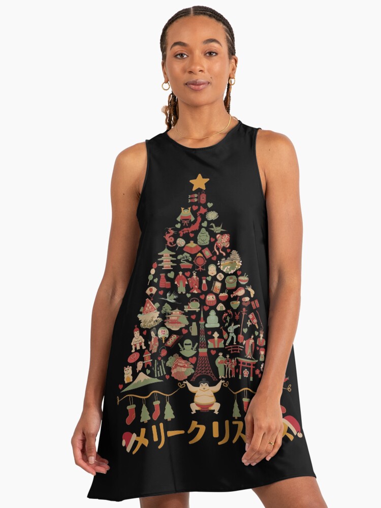 Merry Christmas Japan | Japanese Christmas Tree Made Up of Icons/Symbols Vintage" A-Line Dress for Sale by InkItStudio | Redbubble Merry Christmas Japan | Japanese Christmas Tree Made Up of Icons/Symbols Vintage" A-Line Dress for Sale by InkItStudio | Redbubble