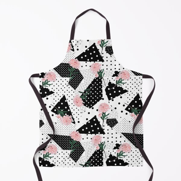Item preview, Black and White Polka dot with oriental blooming soft pink flowers, Black and White Polka dot Pattern, Black and White Polka dot Design, Polka Dot designed and sold by graphic-genie.