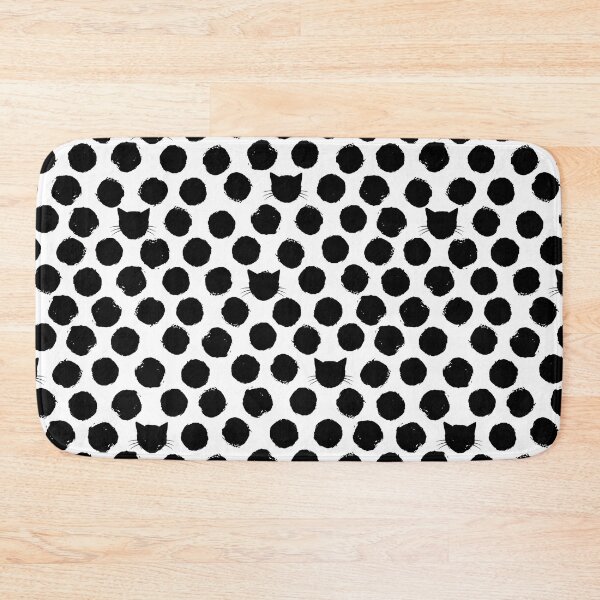 Item preview, Cat Faces and Polka dot, Black and White Polka dot with cat faces, Black and White Polka dot Pattern, Black and White Polka dot Design, Polka Dot designed and sold by graphic-genie.