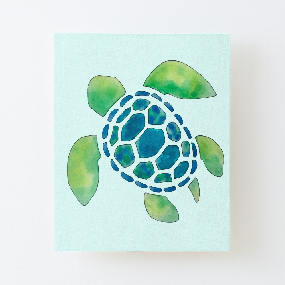 easy watercolor sea turtle