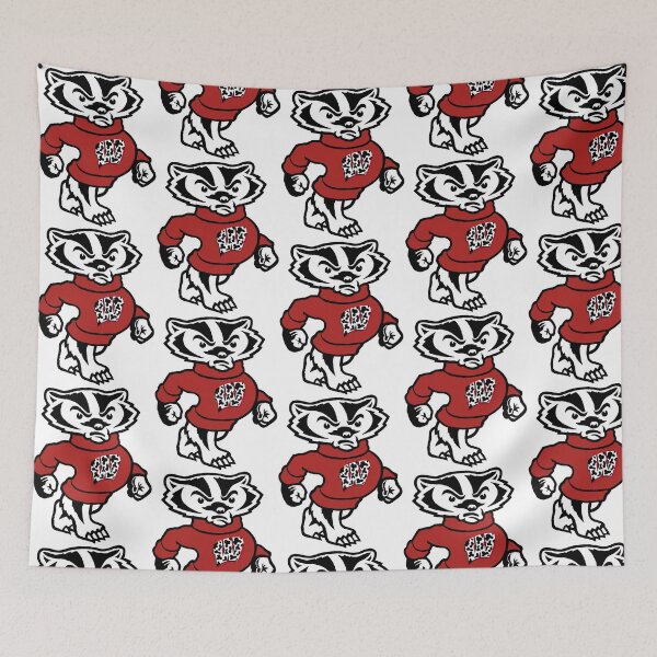 Item preview, Bucky Badger wearing Cow Print designed and sold by alaynajeanie.