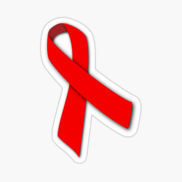 Red Ribbon AIDS Awareness HIV Sticker