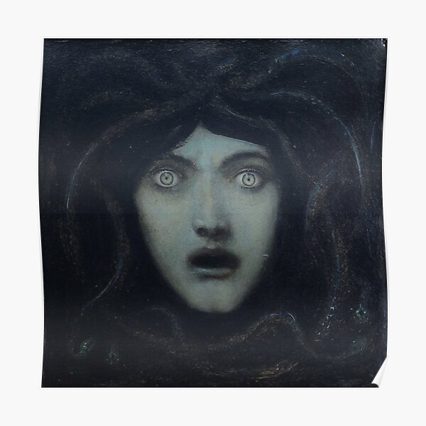 Head of Medusa, by Franz Von Stuck Poster