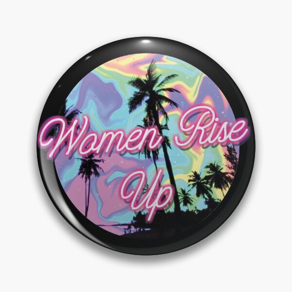 Item preview, "Women Rise Up" Trippy Psychedelic Neon Rainbow Palm Tree designed and sold by XXRebellion.