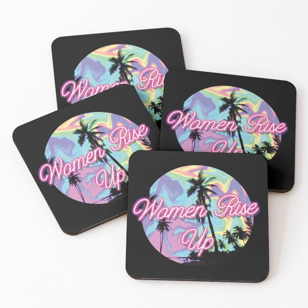 Item preview, "Women Rise Up" Trippy Psychedelic Neon Rainbow Palm Tree designed and sold by XXRebellion.