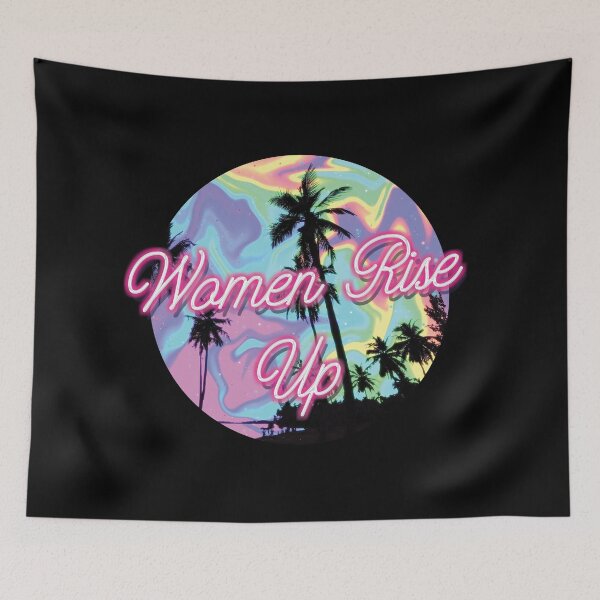 Item preview, "Women Rise Up" Trippy Psychedelic Neon Rainbow Palm Tree designed and sold by XXRebellion.